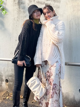 「rienda（リエンダ）のアイテム（帽子）」を使った、riendaofficialさん（レディース・166cm）の秋コーディネート