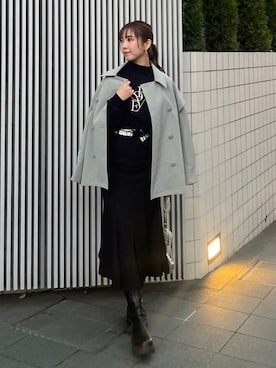「rienda（リエンダ）のアイテム（ジャケット/アウター）」を使った、riendaofficialさん（レディース・167cm）の冬コーディネート