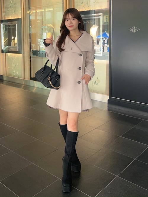 セール】【2025AW】25オーバーネックシンデレララインミニコート