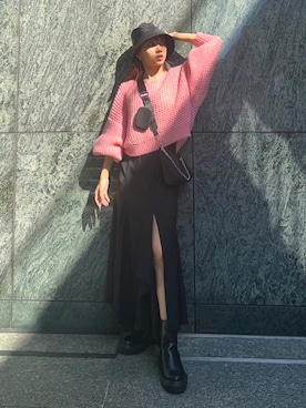 「rienda（リエンダ）のアイテム（帽子）」を使った、riendaofficialさん（レディース・152cm）の秋コーディネート