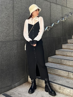 「rienda（リエンダ）のアイテム（帽子）」を使った、riendaofficialさん（レディース・163cm）の秋コーディネート