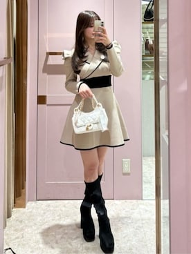 riendaofficialさん（レディース・162cm）の冬コーディネート