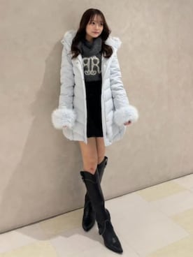 「rienda（リエンダ）のアイテム（ダウンジャケット/コート）」を使った、riendaofficialさん（レディース・158cm）の秋コーディネート