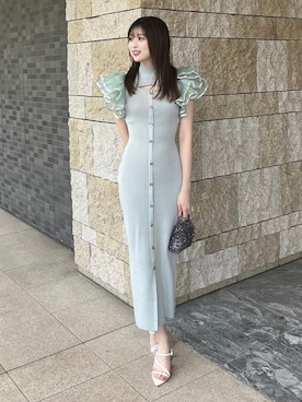 「ビーズバッグ」｜「アイテム（サンダル）」を使った、riendaofficialさん（レディース・160cm）の春コーディネート