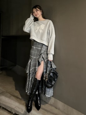 「アイテム（スウェット）」を使った、riendaofficialさん（レディース・163cm）の秋コーディネート