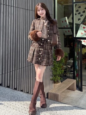 「アイテム（ノーカラーコート）」を使った、riendaofficialさん（レディース・160cm）の夏コーディネート