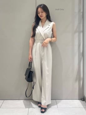 「アイテム（パンツドレス）」を使った、riendaofficialさん（レディース・159cm）の夏コーディネート