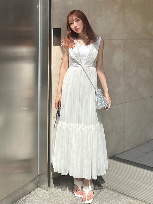シアーチュールキャミスカート セール】シアーチュールキャミスカート キャミワンピース 夏服