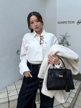 「rienda（リエンダ）のアイテム（パンツ）」を使った、riendaofficialさん（レディース・153cm）の冬コーディネート