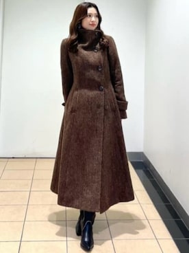 「アイテム（ダウンジャケット/コート）」を使った、riendaofficialさん（レディース・158cm）の秋コーディネート