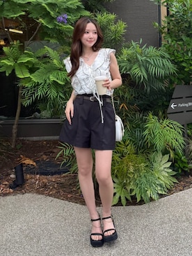 「rienda（リエンダ）のアイテム」を使った、riendaofficialさん（レディース・153cm）の夏コーディネート