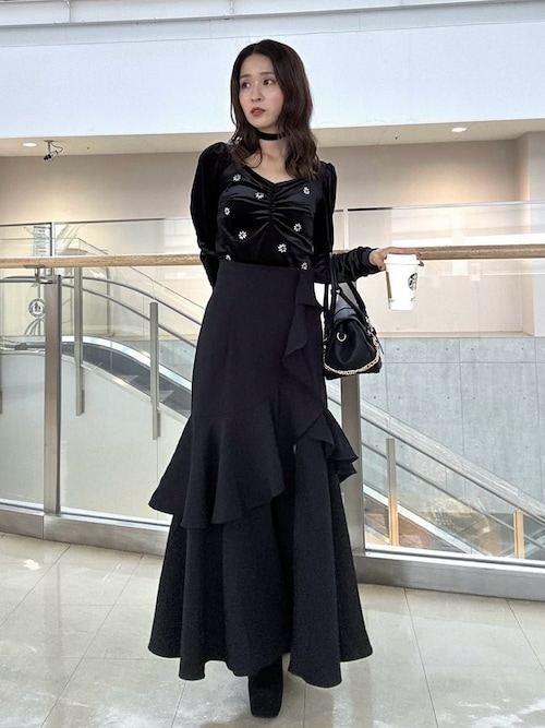 フリルスリットハイウエストスコートショートパンツ 秋服 冬服