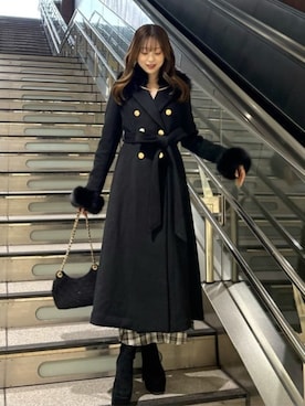 「アイテム（ステンカラーコート）」を使った、riendaofficialさん（レディース・160cm）の秋コーディネート