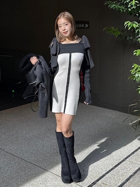 「アイテム（ワンピース）」を使った、riendaofficialさん（レディース・154cm）の冬コーディネート