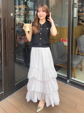 「ノースリーブニット」｜riendaofficialさん（レディース・160cm）の夏コーディネート