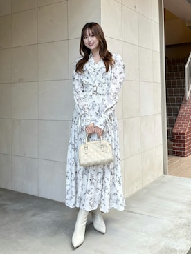 「アイテム（シャツワンピース）」を使った、riendaofficialさん（レディース・160cm）の冬コーディネート