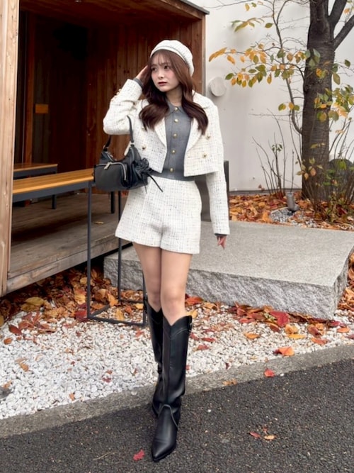 ゴールドボタンロングスリーブニットトップス 冬服 春服