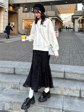 「春服みてみて」｜「アイテム（ハンチング/ベレー帽）」を使った、riendaofficialさん（レディース・167cm）の春コーディネート