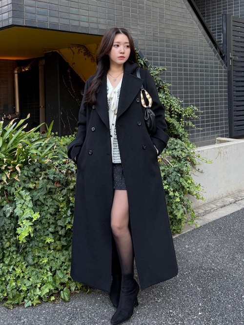 セール】ダブルカラーシェイプドチェスターコート 秋服 冬服