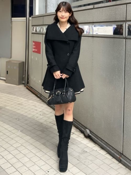 25オーバーネックシンデレララインミニコート 秋服