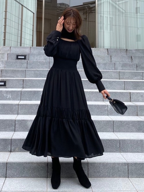 SHEL'TTER ファッション rienda バストフレアワンピース リエンダ