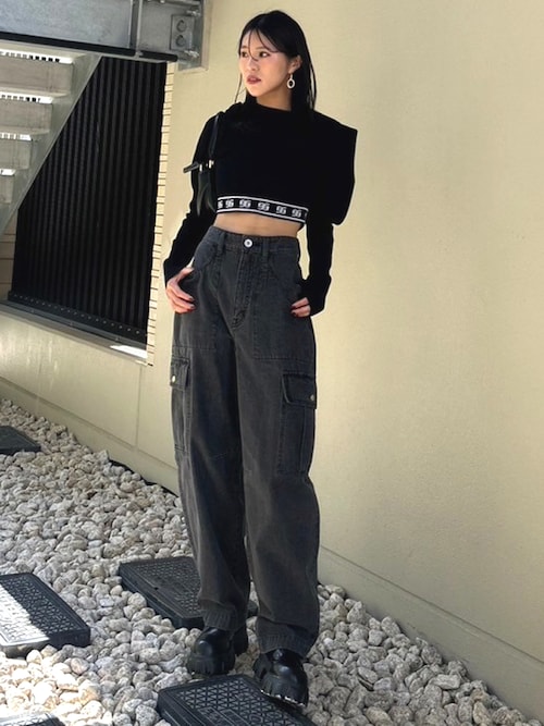 セール】オーバーポケットデニムパンツ（デニムパンツ）｜rienda