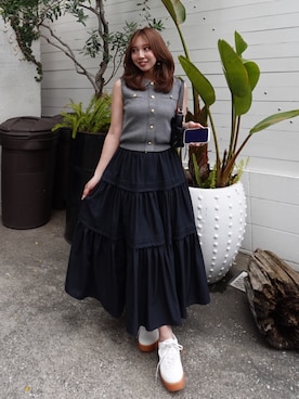 「rienda（リエンダ）のアイテム」を使った、riendaofficialさん（レディース・159cm）の春コーディネート