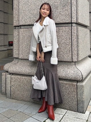 Rienda リエンダ の リエンダ ノーカラーfムートンct ジャケット アウター Wear