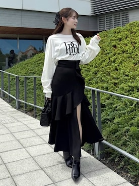 「アイテム（スカート）」を使った、riendaofficialさん（レディース・160cm）の夏コーディネート