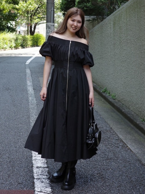2025AW】MA-1オフショルフレアワンピース 秋服（ワンピース