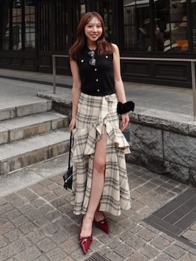 「ノースリーブニット」｜riendaofficialさん（レディース・159cm）の夏コーディネート