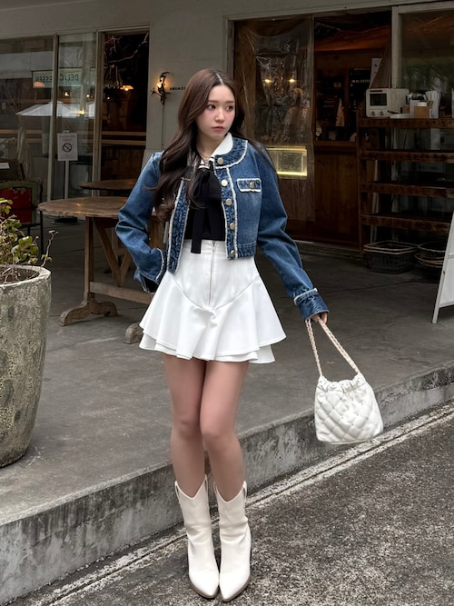 森香澄さん着用】レイヤードヘムコルセットスコートショートパンツ 春