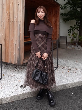 riendaofficialさん（レディース・159cm）の秋コーディネート