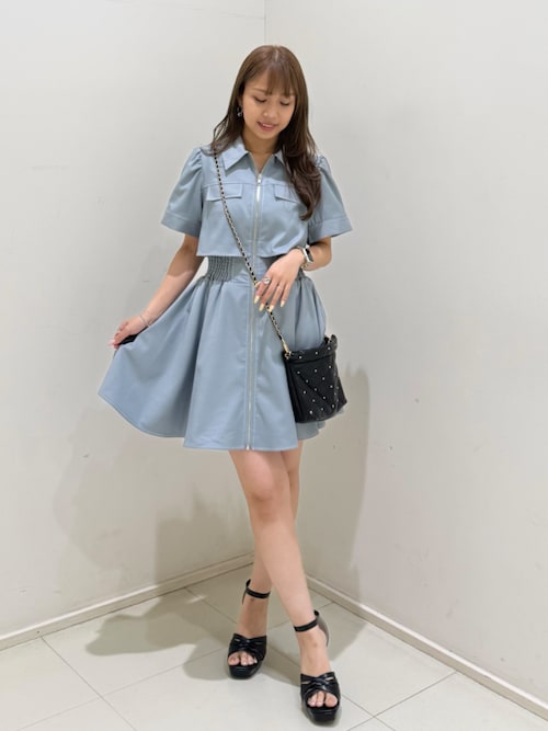 伝説のバズりワンピ】バストフレアミニワンピース 春服 夏服