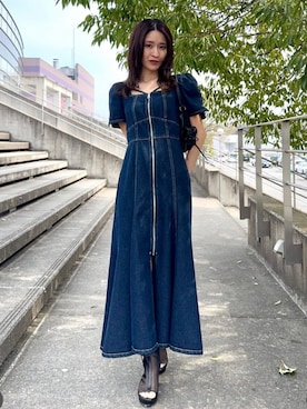 「rienda（リエンダ）のアイテム（ワンピース/ドレス）」を使った、riendaofficialさん（レディース・156cm）の春コーディネート