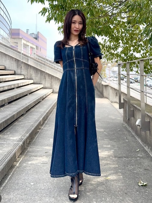 SNSで話題・森香澄さん着用】フロントジップマーメイドデニム
