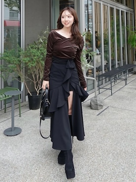 「rienda（リエンダ）のアイテム」を使った、riendaofficialさん（レディース・159cm）の秋コーディネート