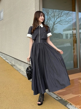 riendaofficialさん（レディース・160cm）の冬コーディネート