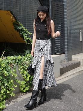 「秋服」｜「アイテム（スカート）」を使った、riendaofficialさん（レディース・168cm）の夏コーディネート