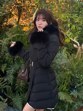 「rienda（リエンダ）のアイテム（ダウンジャケット/コート）」を使った、riendaofficialさん（レディース・160cm）の秋コーディネート