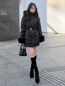 「アイテム（ダウンジャケット/コート）」を使った、riendaofficialさん（レディース・160cm）の秋コーディネート