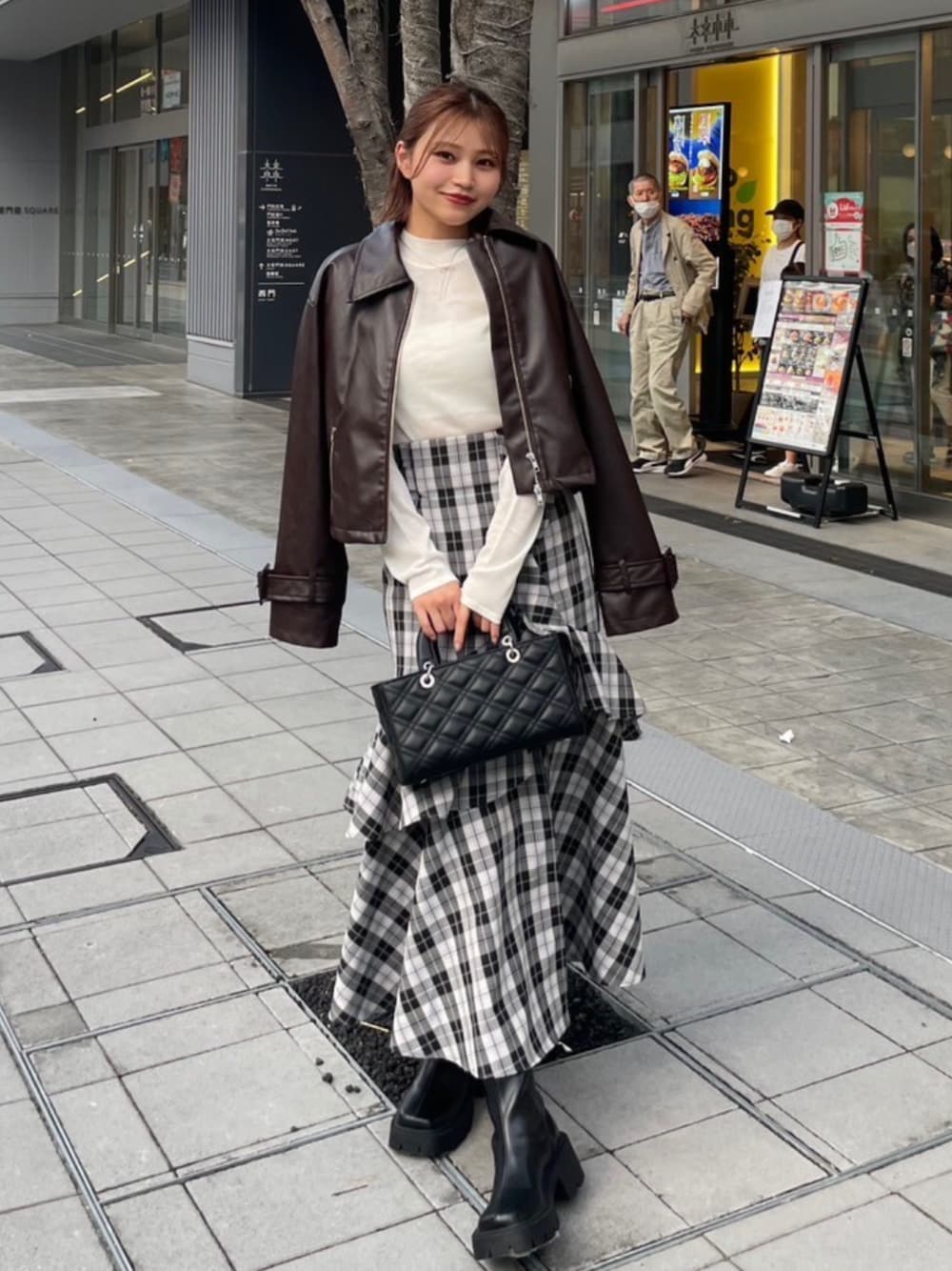 チェックフリルスリットスコートショートパンツ rienda | チェックフリルスリットスコートショートパンツ