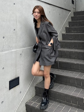 「rienda（リエンダ）のアイテム（ジャケット/アウター）」を使った、riendaofficialさん（レディース・164cm）の秋コーディネート