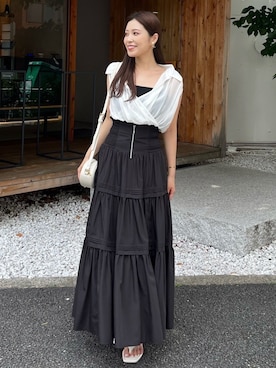 riendaofficialさん（レディース・158cm）の夏コーディネート