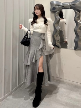 「アイテム（スカート、その他）」を使った、riendaofficialさん（レディース・158cm）の秋コーディネート