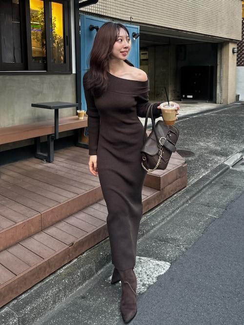 セール】many wayワンショルニットワンピース 秋服 冬服(ワンピース セール】many wayワンショルニットワンピース 秋服 冬服(ワンピース