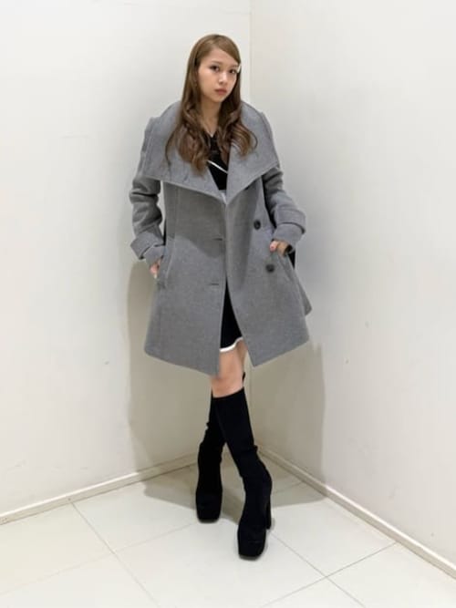 25オーバーネックシンデレララインミニコート 秋服 冬服（ステンカラー