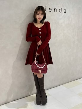 「アイテム（ワンピース/ドレス）」を使った、riendaofficialさん（レディース・154cm）の冬コーディネート