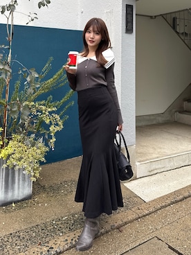 「大人ガーリー」｜riendaofficialさん（レディース・160cm）の冬コーディネート