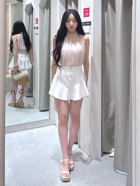 「rienda（リエンダ）のアイテム」を使った、riendaofficialさん（レディース・166cm）の夏コーディネート
